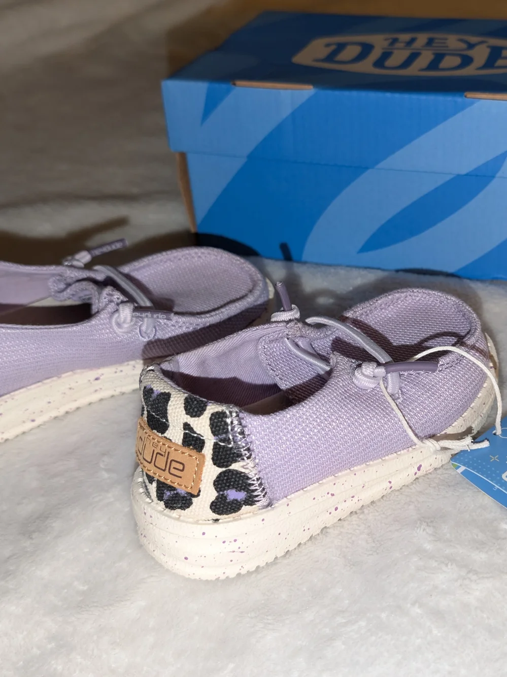 HEYDUDE Wendy Toddler Funk Leo Violet Size 7 New With Tags